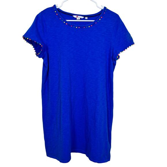 Boden Dresses & Skirts - Boden Charlie Blue Multi Color Pom Pom Dress 12 Petite T-Shirt Colorful VGUC